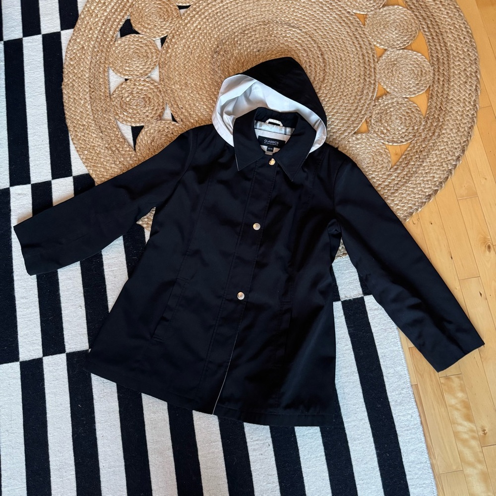 Liz Claiborne Black Hooded Jacket